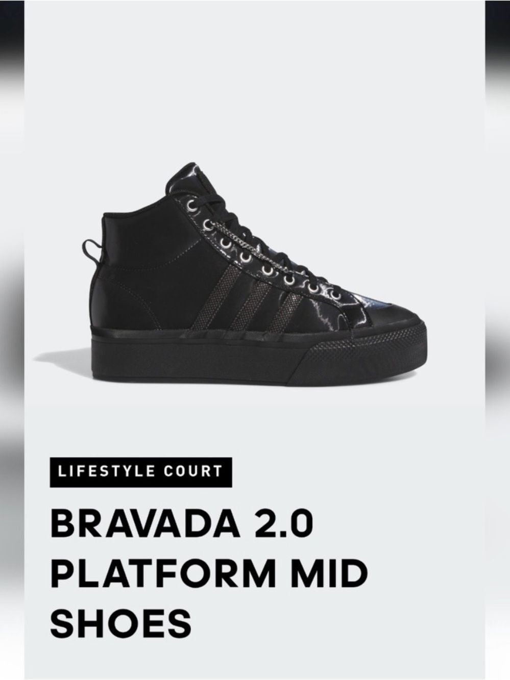 adidas Bravada 2.0 Platform Mid Shoes — Black
